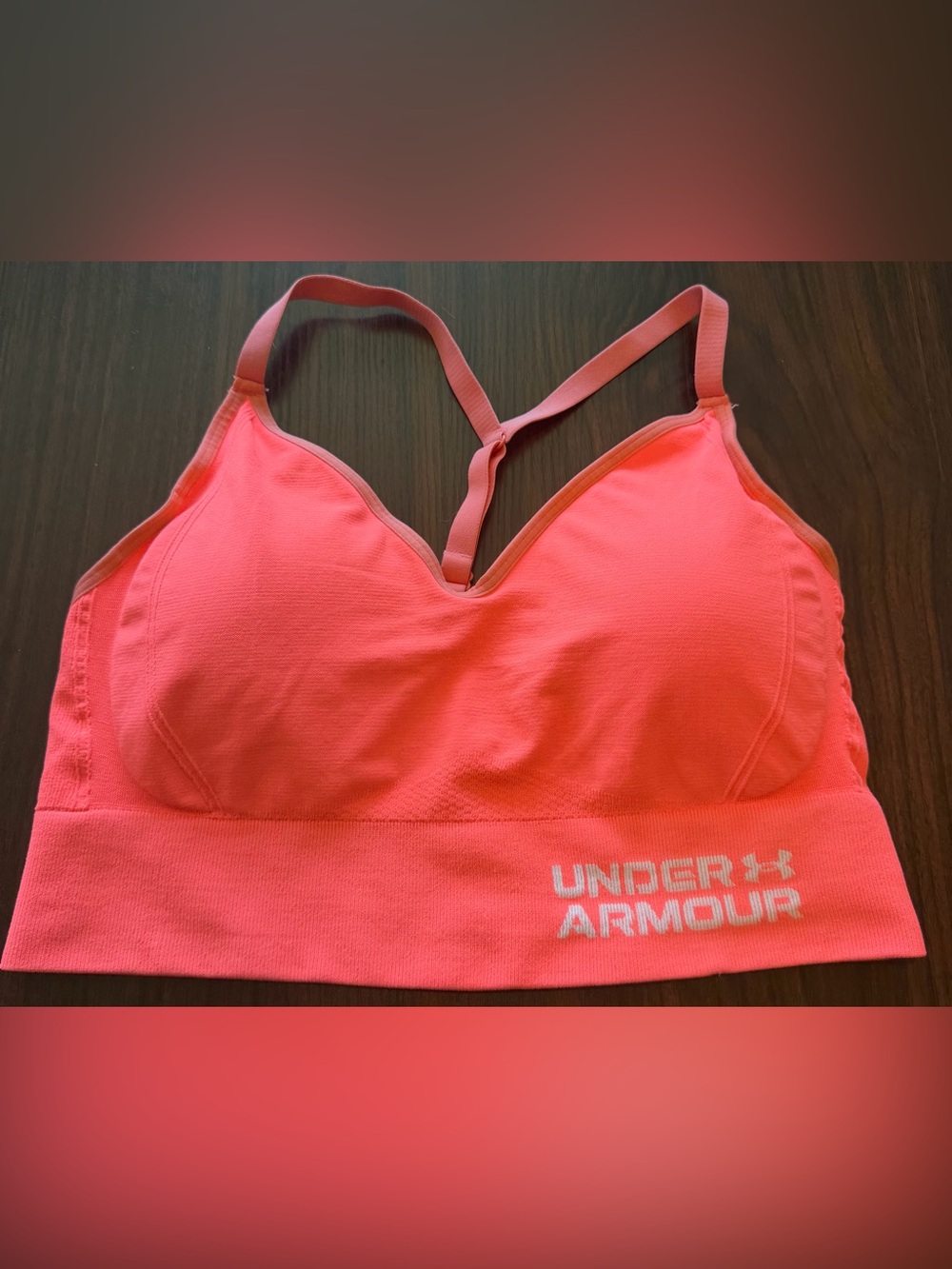 XL Under Armour Seamless Sports Bra with Racerback NEON PINK
